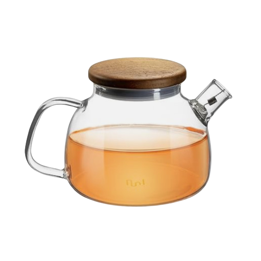 Impolio Teekanne 580 ml | Glas, Holzdeckel & Edelstahl-Sieb - LOULOU'S COFFEE CO.