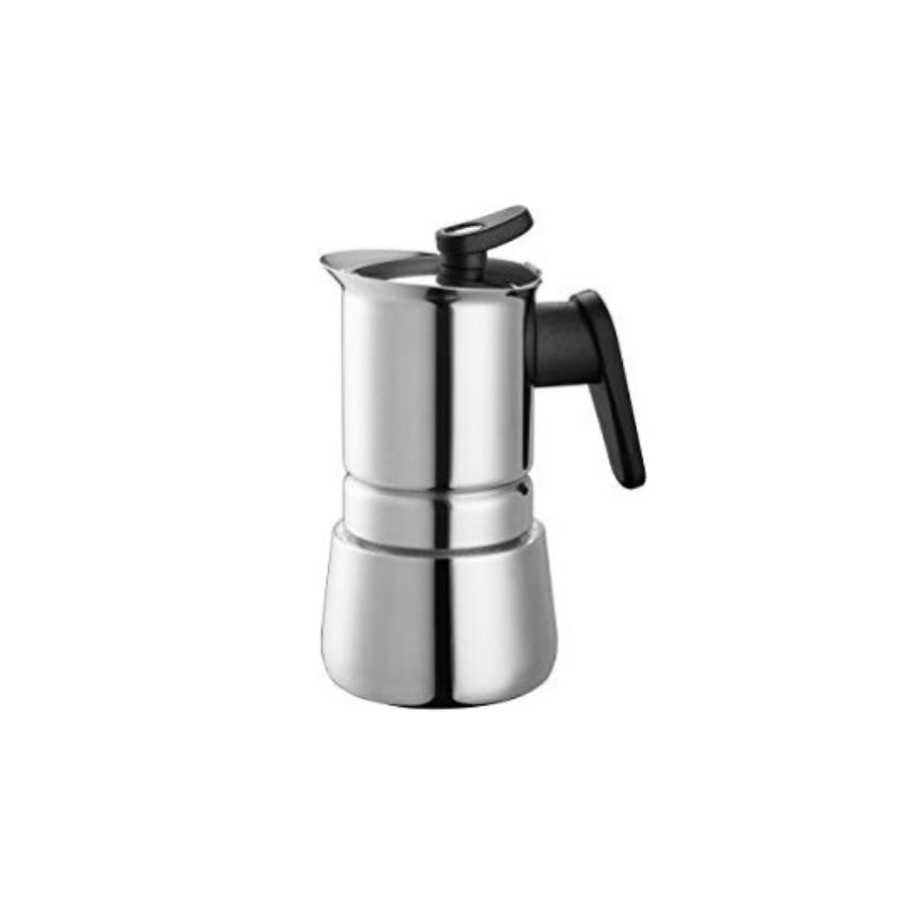 PEDRINI Kaffeekocher, 2 Tassen, Edelstahl, Silber