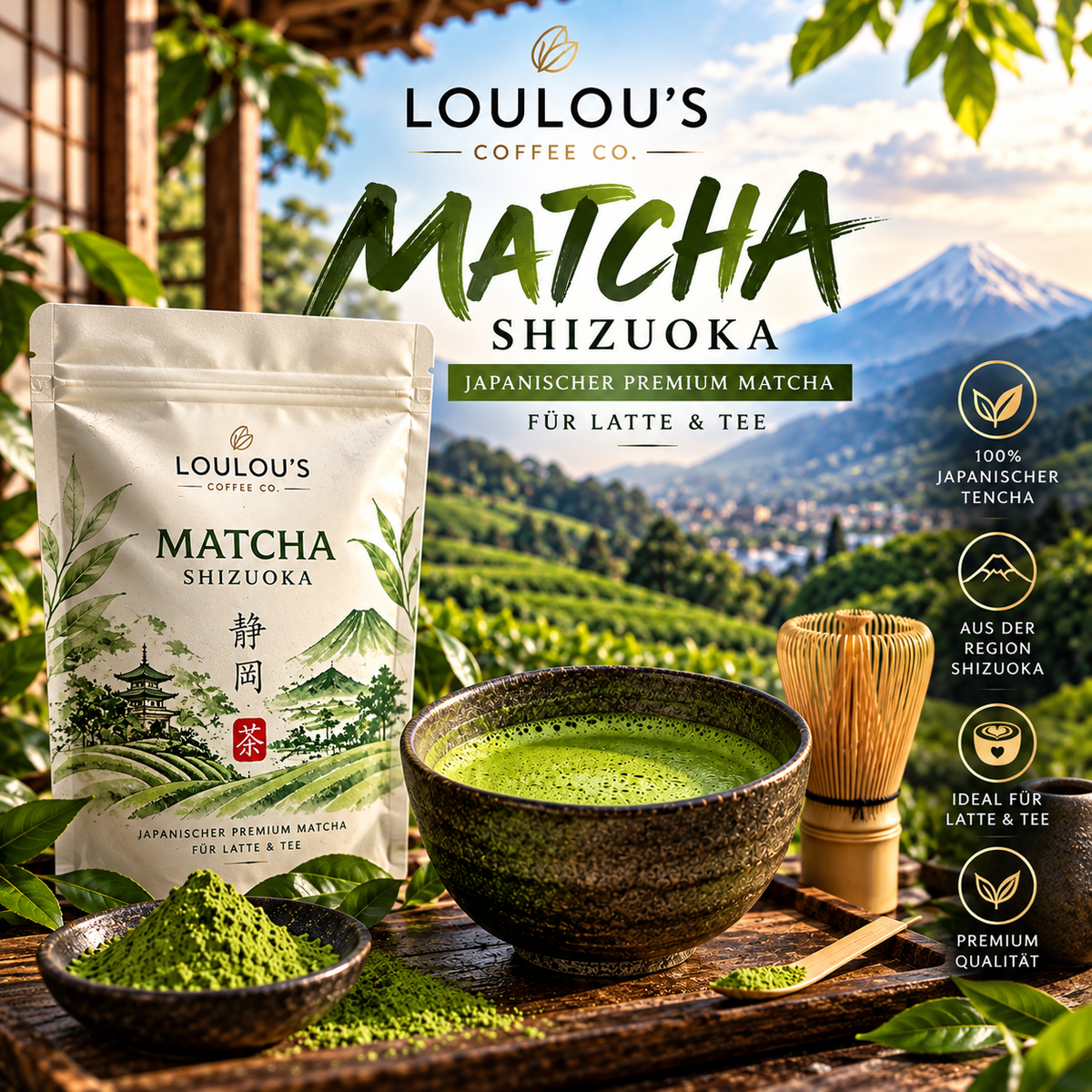 Matcha Shizuoka Japanischer Premium Matcha für Latte & Tee