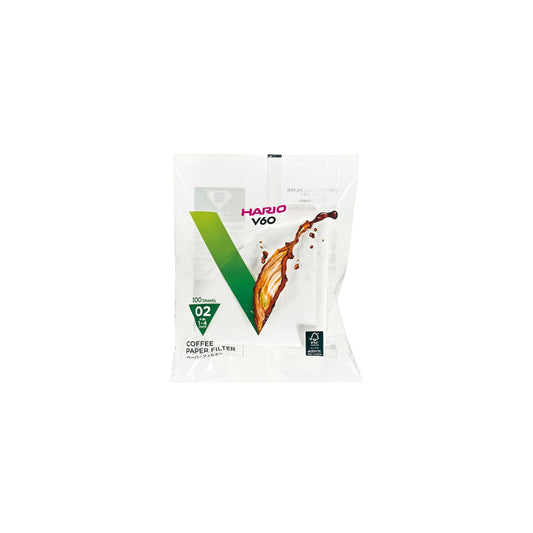 Hario V60 Papierfilter Weiß 02 – 100 Stück für Hand-Kaffeefilter
