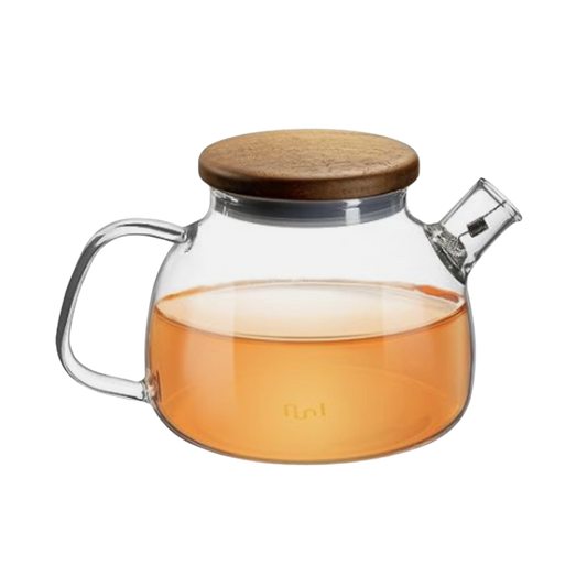 Impolio Teekanne 580 ml | Glas, Holzdeckel & Edelstahl-Sieb - LOULOU'S COFFEE CO.