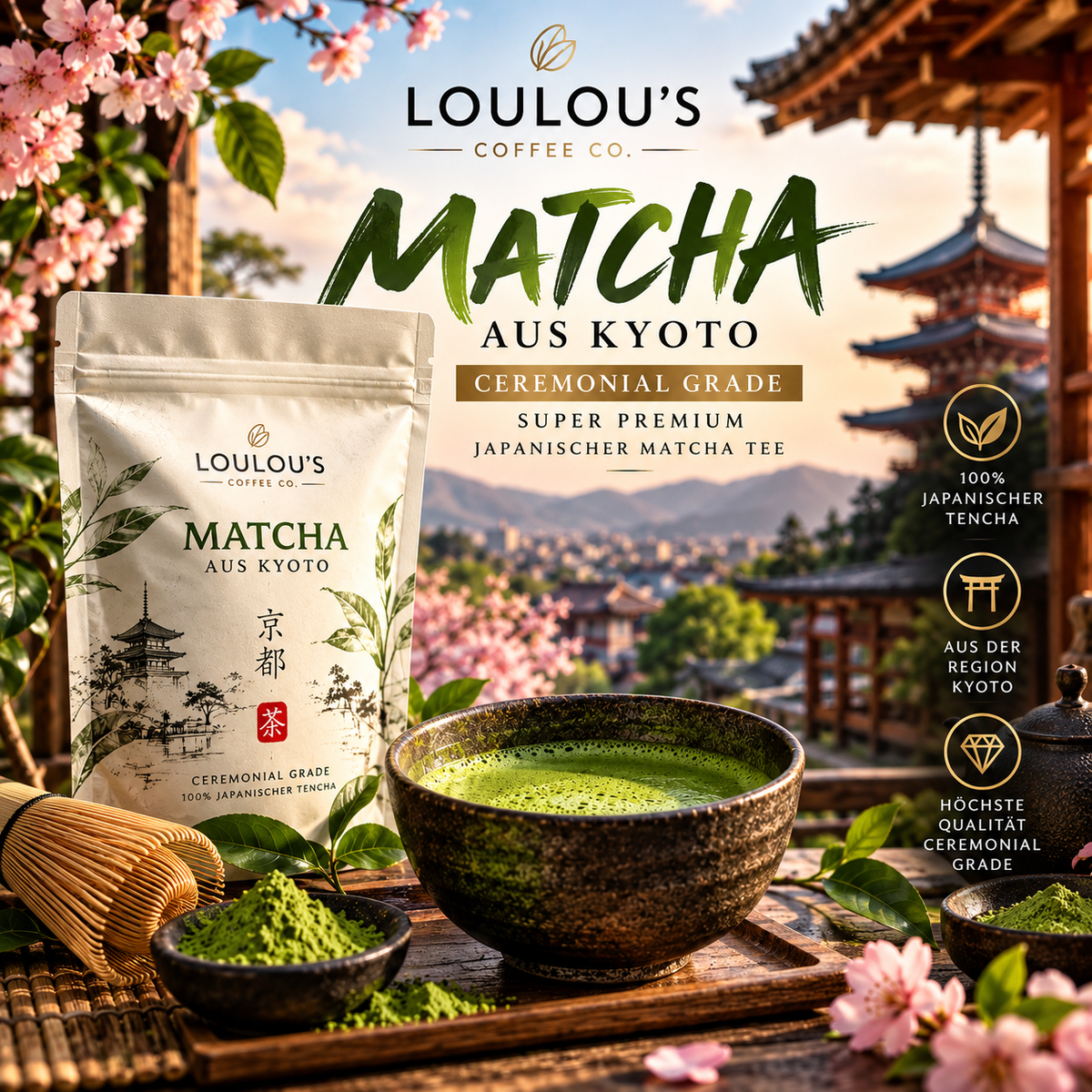 Ceremonial  Kyoto Matcha – Super Premium japanischer Matcha Tee